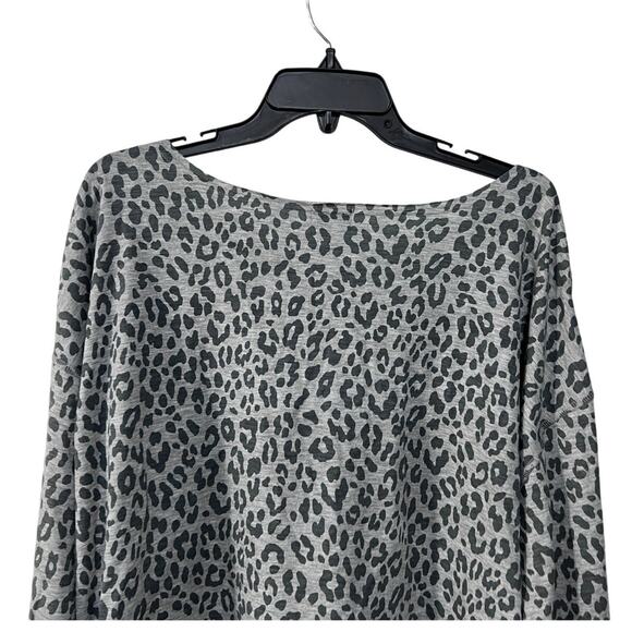 JENNI WOMENS LARGE CASUAL LOUNGE SWEATSHIRT LEOPARD ANIMAL PRINT GRAY NEW! - Picture 6 of 11